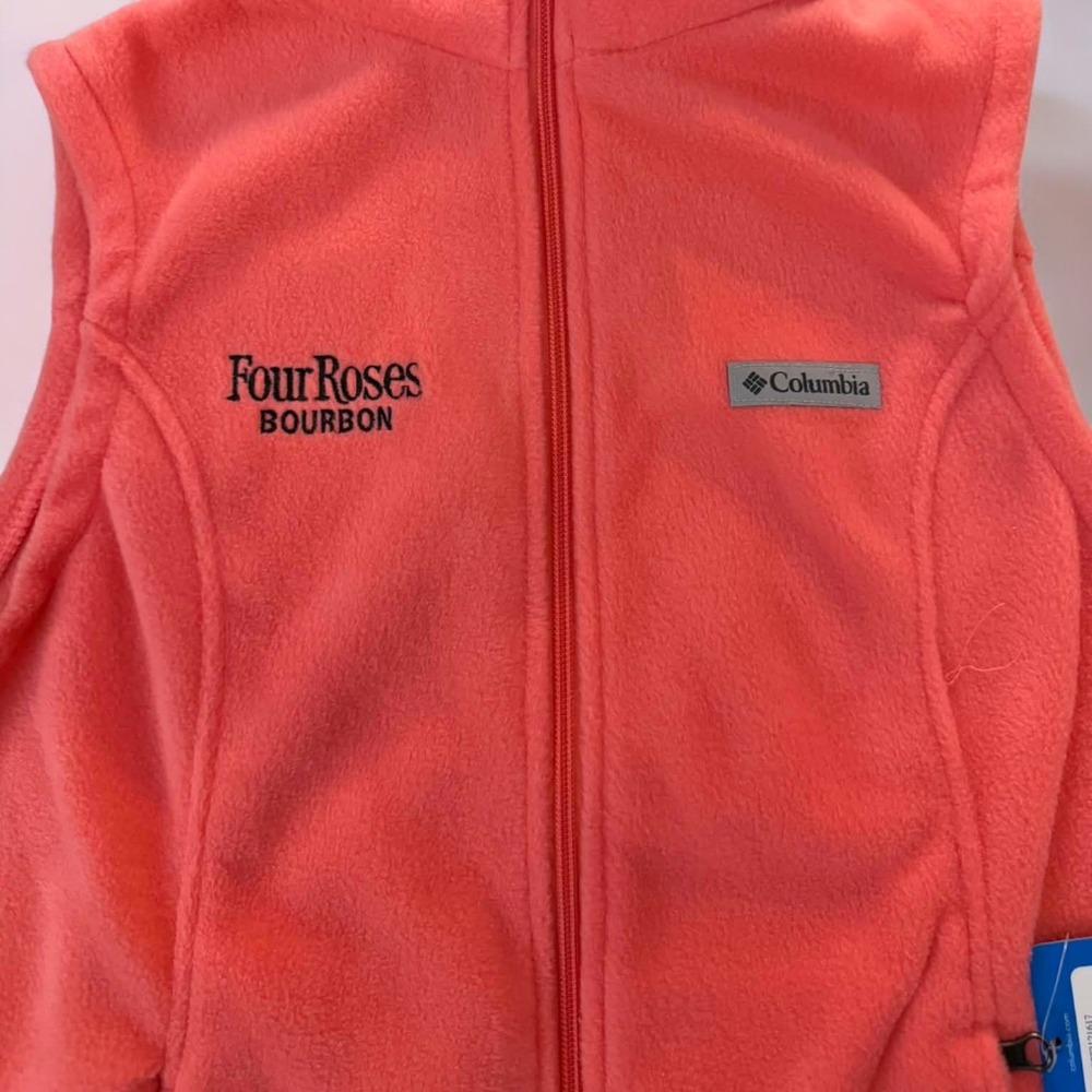 NWT Columbia Four Roses Bourbon Full Zip Vest Pink M - Picture 2 of 4
